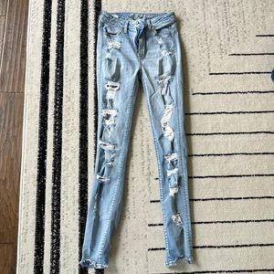 AE X-long skinny jeans (distressed)
